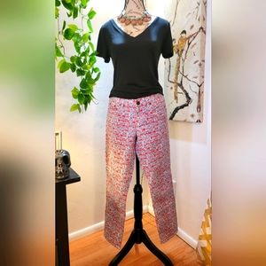 J Crew Liberty Print Toothpick Ankle Jeans Size 26 short